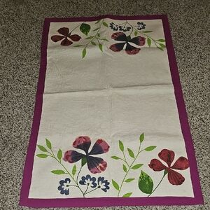 Floral Patterned Table Runner with Purple Border Yankee Candle Spring Garden